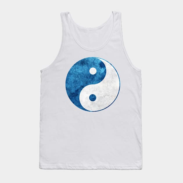 Blue Yin Yang Symbol Tank Top by Rebellion10